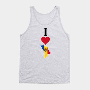 I Heart Moldova I Love Moldovan National Flag Map Vertical Tank Top